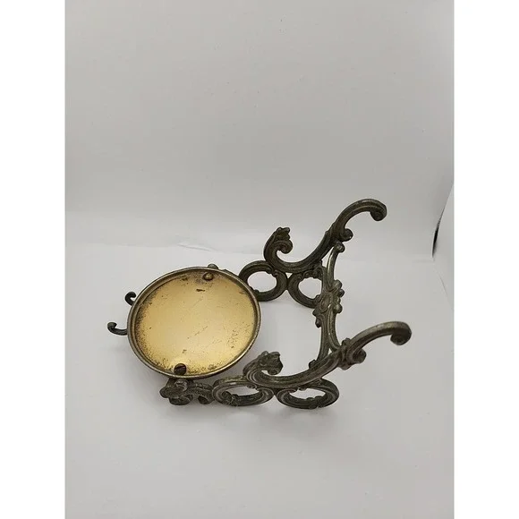 VINTAGE Made in Occupied Japan Brass Tea Cup Display Saucer‎ and Spoon Holder